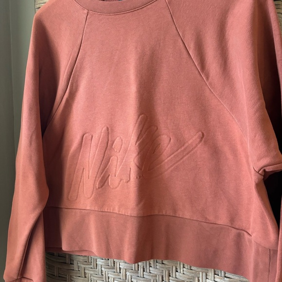 Nike Cropped Dri-Fit Sweatshirt - Orange - Size Large - Picture 3 of 6